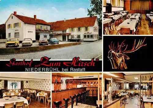 AK / Ansichtskarte  Niederbuehl Gasthof Zum Hirsch Gastraeume Bar 