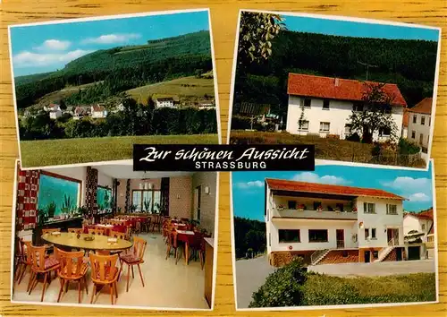 AK / Ansichtskarte  Waldmichelbach_Wald-Michelbach Gasthof Pension Zur schoenen Aussicht Gastraum Panorama