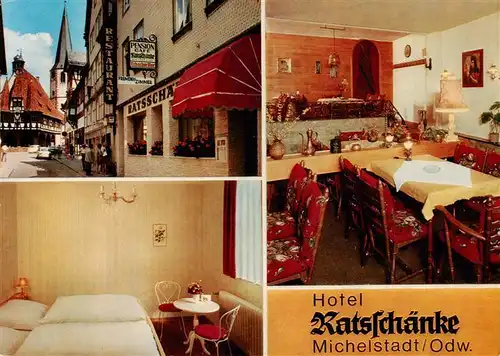 AK / Ansichtskarte  Michelstadt Hotel Ratsschaenke Gaststube Zimmer