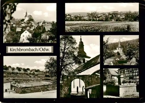 AK / Ansichtskarte  Kirchbrombach_Brombachtal_Odenwald Ortspartie Panorama Freibad Kirche Brunnen