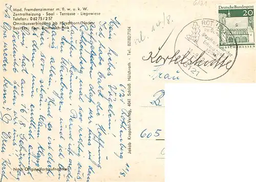 AK / Ansichtskarte  Hirschhorn_Neckar Gasthaus Pension Zum weissen Lamm Gastraeume Panorama