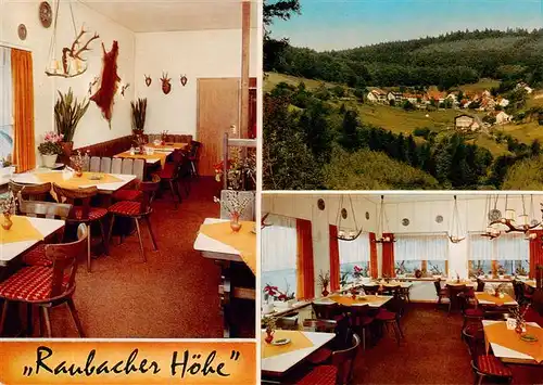 AK / Ansichtskarte  Raubach_Odenwald Gaststaette Cafe Raubacher Hoehe Panorama Gastraeume