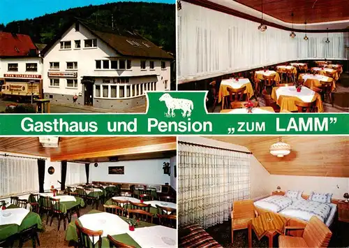 AK / Ansichtskarte 73910779 Sandbach__Odenwald Gasthaus Pension Zum Lamm Gastraeume Zimmer