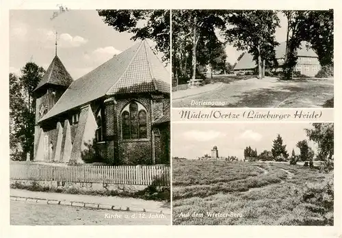 AK / Ansichtskarte 73910796 Mueden_oertze Kirche Dorfeingang Auf dem Wietzer Berg