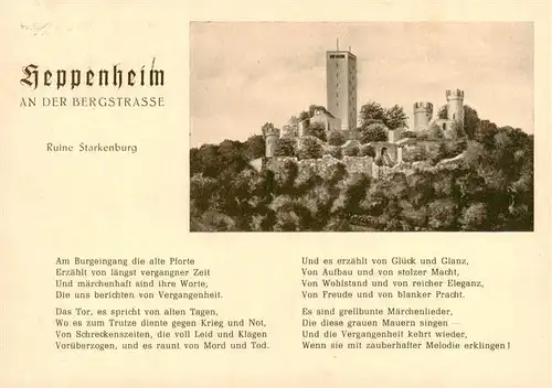 AK / Ansichtskarte  Heppenheim_Bergstrasse Ruine Starkenburg