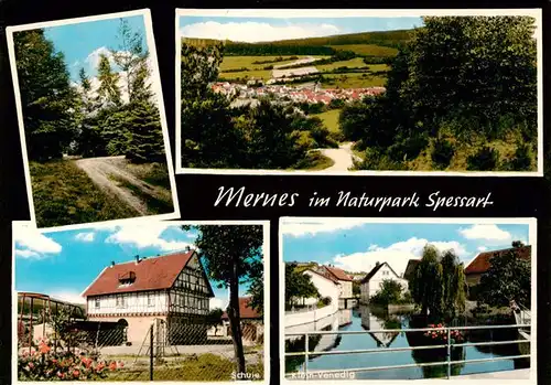 AK / Ansichtskarte  Mernes_Bad_Soden-Salmuenster Waldpartie Panorama Schule Klein Venedig