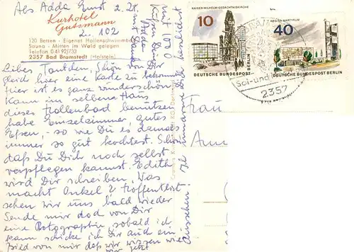 AK / Ansichtskarte  Bad_Bramstedt Kurhotel Gutsmann Hallenbad Saune