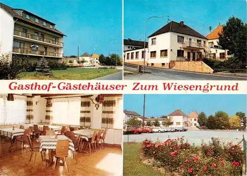 AK / Ansichtskarte 73910888 Bad_Neustadt Gasthof Gaestehaeuser Zum Wiesengrund Gastraeume Ortspartien