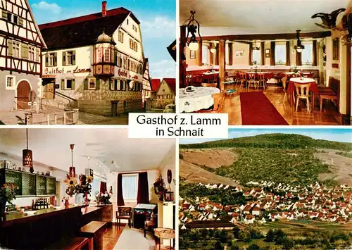 AK / Ansichtskarte 73910891 Schnait_Weinstadt_Remstal Gasthof zum Lamm Gastraeume Fliegeraufnahme