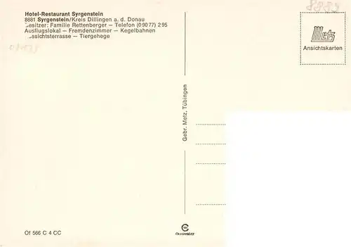 AK / Ansichtskarte  Syrgenstein_Schwaben Hotel Restaurant Syrgenstein Panorama Gastraum Panorama Kirche