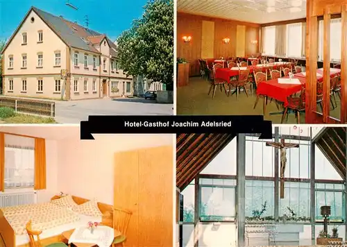 AK / Ansichtskarte  Adelsried_Augsburg Hotel Gasthof Joachim Gastraum Zimmer Hauskapelle