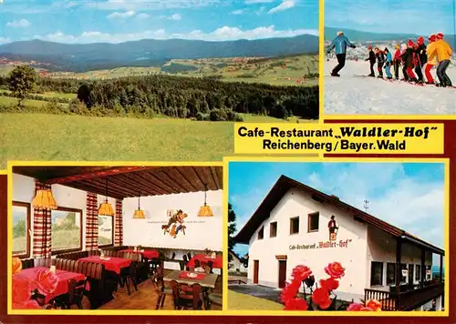 AK / Ansichtskarte  Reichenberg_Riedlhuette Cafe Restaurant Waldler Hof Gastraum Panorama Skikurs