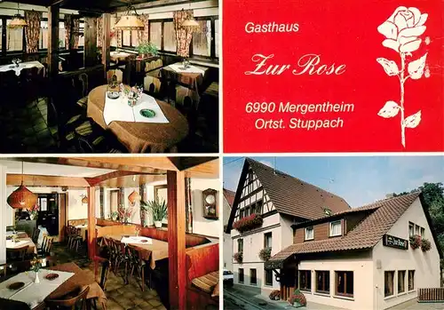 AK / Ansichtskarte  Stuppach_Bad_Mergentheim Gasthaus Zur Rose Gastraeume