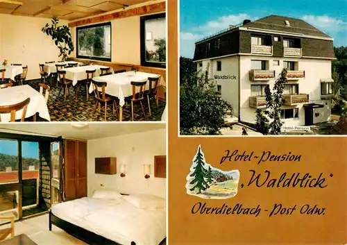 AK / Ansichtskarte 73910928 Oberdielbach Hotel Pension Waldblick Gaststube Zimmer