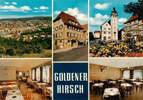 AK / Ansichtskarte  Mosbach_Baden Panorama Gasthof Goldener Hirsch Gastraeume Stadttor