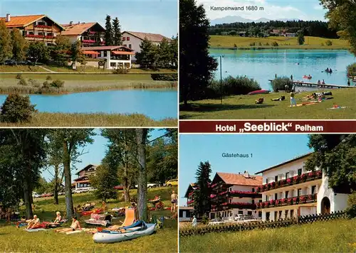 AK / Ansichtskarte 73910933 Pelham_Oberbayern Hotel Seeblick Restaurant Seepartie Liegewiese Gaestehaus 1