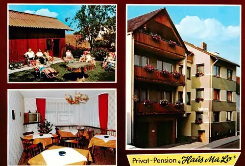 AK / Ansichtskarte 73910938 Frammersbach Privat Pension Haus MaLo Gastraum Liegewiese