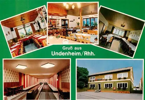 AK / Ansichtskarte  Undenheim Gasthaus zum Keglerheim Gastraeume Kegelbahn