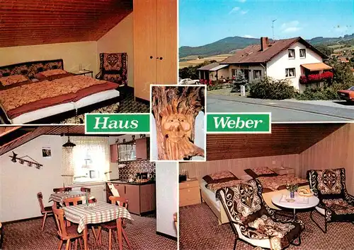 AK / Ansichtskarte  Hilders_Rhoen Haus Weber Gastraeume Zimmer