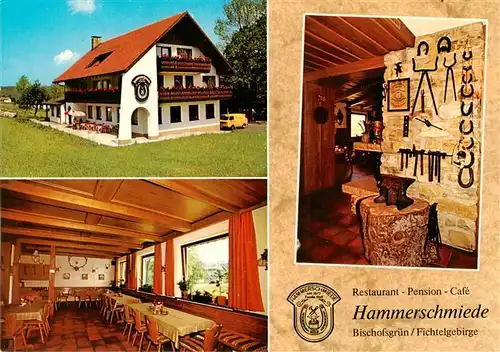 AK / Ansichtskarte  Bischofsgruen Restaurant Pension Cafe Hammerschmiede Gastraeume