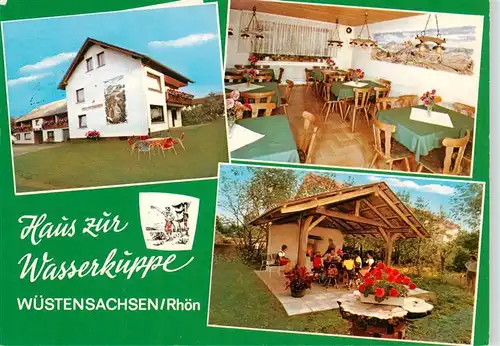 AK / Ansichtskarte  Wuestensachsen_Rhoen_Ehrenberg Haus zur Wasserkuppe Gastraum Terrasse