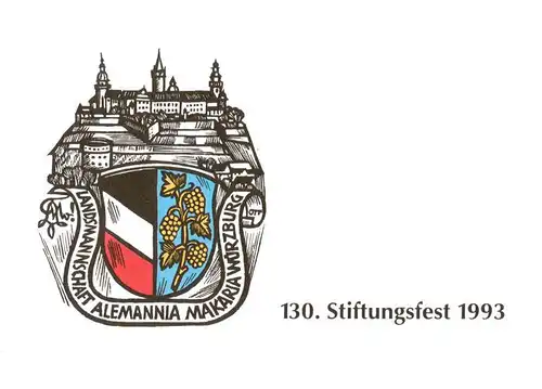 AK / Ansichtskarte  Wuerzburg_Bayern Landsmannschaft Alemannia Makaria Wuerzburg Stiftungsfest 1993