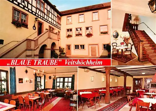 AK / Ansichtskarte 73910987 Veitshoechheim Wein und Speisehaus zur blauen Traube Gastraeume Treppe