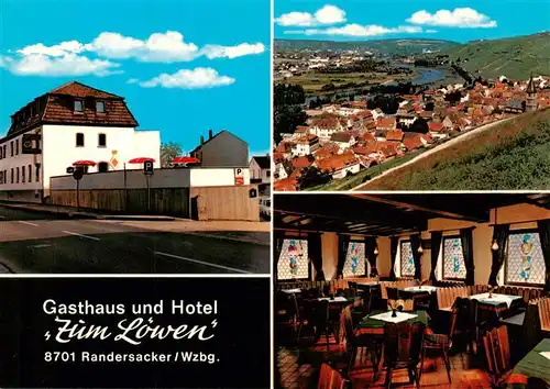 AK / Ansichtskarte  Randersacker Gasthaus Hotel Zum Loewen Gastraum Panorama