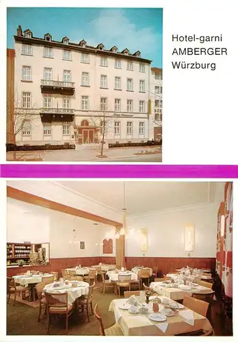 AK / Ansichtskarte 73910990 Wuerzburg_Bayern Hotel garni Amberger Gastraum
