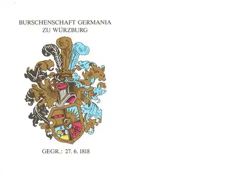 AK / Ansichtskarte 73911008 Wuerzburg_Bayern Wappen der Burschenschaft Germania Wuerzburg