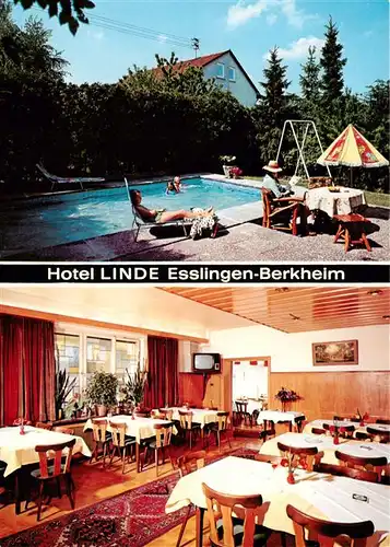 AK / Ansichtskarte 73911024 Berkheim_Esslingen Hotel Linde Schwimmbad Gastraum