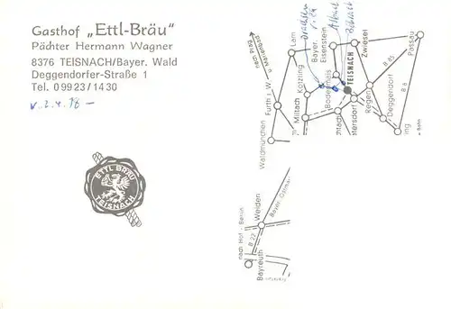 AK / Ansichtskarte  Teisnach Brauerei Gasthof Georg Ettl