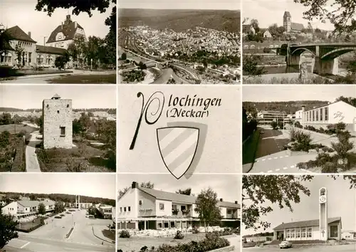 AK / Ansichtskarte  Plochingen_Neckar Fliegeraufnahme Ortsansichten Kirche