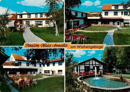 AK / Ansichtskarte  Bad_Holzhausen_Luebbecke_Preussisch_Oldendorf_NRW Pension Haus Annelie am Wiehengebirge Garten Brunnen