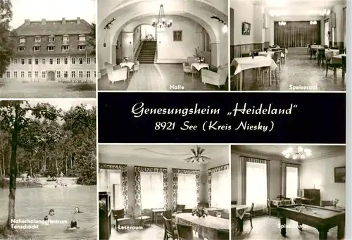 AK / Ansichtskarte  See__Niesky_Sachsen Genesungsheim Heideland Halle Speisesaal Naherholungszentrum Tonschacht Leseraum Spielzimmer