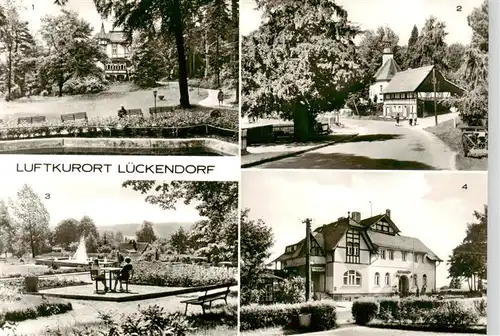 AK / Ansichtskarte  Lueckendorf Park am Kulturhaus An der Bergkirche 1500 Jahre alte Eiche Kurpark Kurhaus