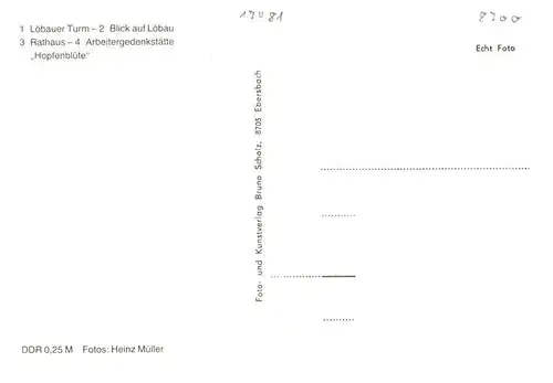 AK / Ansichtskarte  Loebau_Sachsen Loebauer Turm Stadtblick Rathaus Arbeitergedenkstaette Hopfenbluete