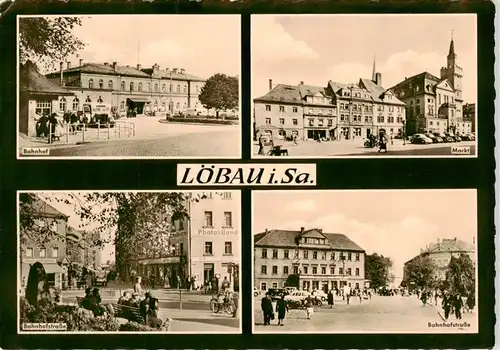 AK / Ansichtskarte  Loebau_Sachsen Bahnhof Markt Bahnhofstrasse 