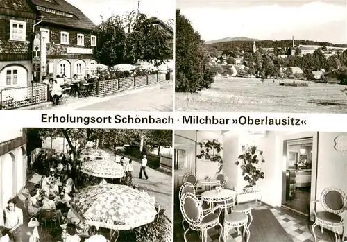 AK / Ansichtskarte  Schoenbach_Sachsen Milchbar Oberlausitz Terrasse Gaststube Panorama