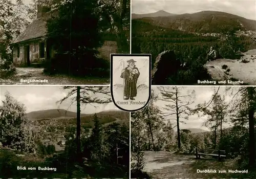 AK / Ansichtskarte  Jonsdorf_Saechsische_Schweiz Bergschmiede Buchberg Panorama Durchblick zum Hochwald