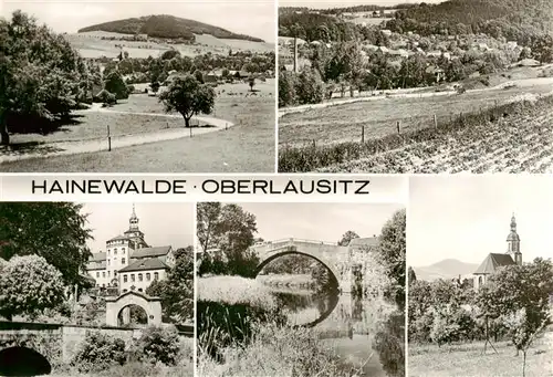 AK / Ansichtskarte  Hainewalde Panorama Teilansichten Bruecke Kirche