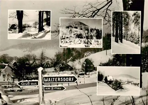 AK / Ansichtskarte  Waltersdorf_Zittau Teilansichten Winterpanorama