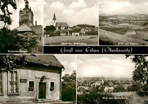 AK / Ansichtskarte 73911135 Eibau Beckenbergbaude Blick zum Beckenberg Kirche Landschaftspanorama Blick vom Kottmar Heimatmuseum