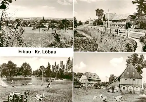 AK / Ansichtskarte  Eibau Panorama Teilansichten Bauernhof Freibad