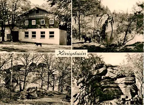 AK / Ansichtskarte 73911152 Koenigshain_Goerlitz Hochsteinbaude Granitbruche Totensteine Teufelsstein Felsen Koenigshainer Berge