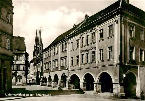 AK / Ansichtskarte  Goerlitz__Sachsen Untermarkt Lauben mit Peterskirche