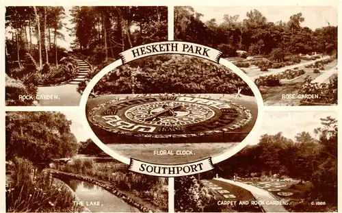 AK / Ansichtskarte  Southport__UK Hesketh Park Rock Garden Rose Garden The Lage Carpet Rock Gardens Floral Clock