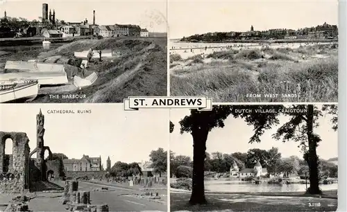 AK / Ansichtskarte 73911199 St_Andrews_Chelmsford_UK The Harbour From West Sands Cathedral Ruins Dutch Village Craigtoun