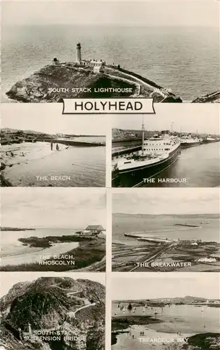 AK / Ansichtskarte  Holyhead_Isle_of_Anglesey_Wales_UK South Stack Lighthouse The Bach The Harbour Rhoscolyn The Breakwater Suspension Bridge Treardour Bay