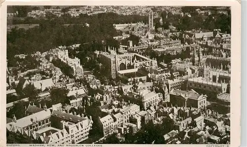 AK / Ansichtskarte  Oxford__Oxfordshire_UK Wadham New and Magdalen Colleges Air view